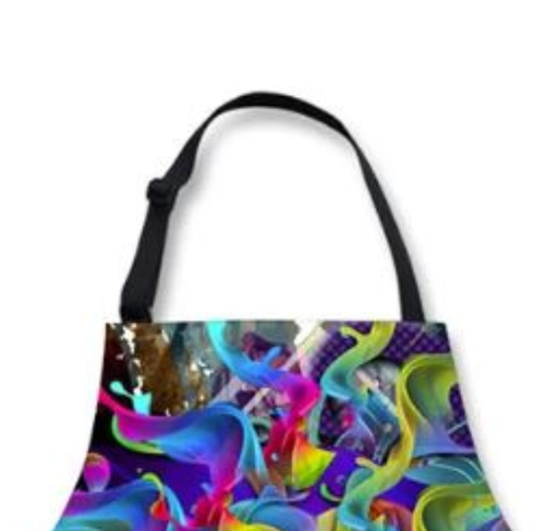 Adjustable strap detail on heavy-duty stylist apron for salon use