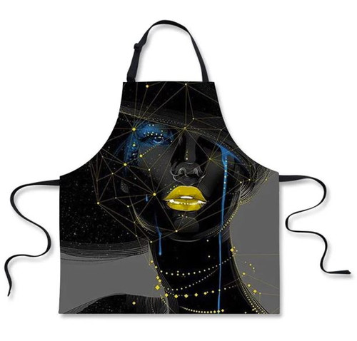 Full-length cosmic kiss stylist apron with heavy-duty canvas fabric for beauty salon professionals