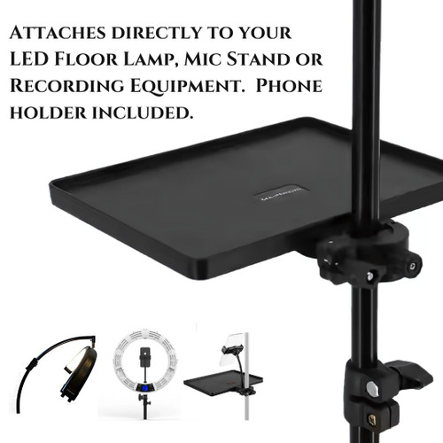 Universal Plastic Tray Mount with Phone Holder | 10.6 X 8 Inch