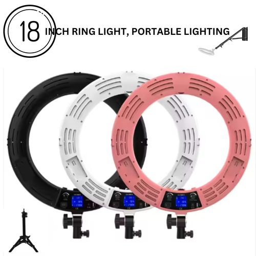 18 Inch Bi-Color LED Ring Light with Stand, Remote & Phone Clip | LED Screen 18 Inch Bi-Color LED Ring Light with Stand, Remote & Phone Clip | LED Screen