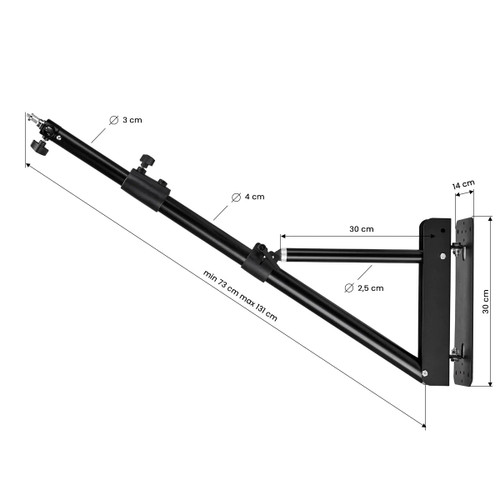 Triangle  4.3FT/51IN Wall Mount Triangle Boom Arm for Ring & Video Lighting