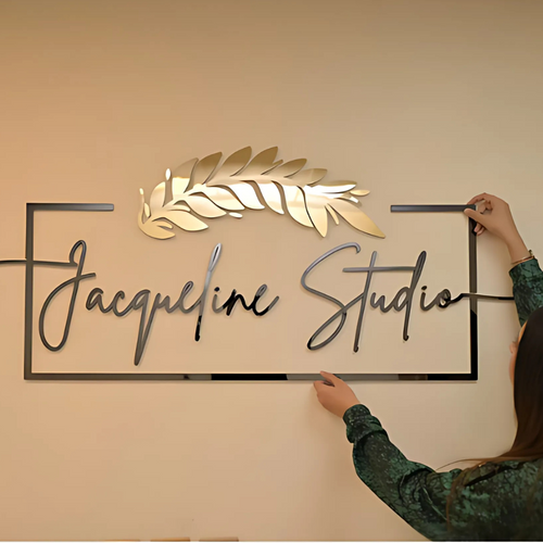 Custom Wall Mounted 3D Mirror Acrylic Business Sign