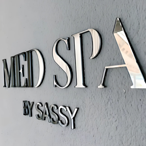 Custom Wall Mounted 3D Mirror Acrylic Business Sign