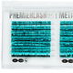 Close‑up teal holographic tinsel fiber detail on lash extension