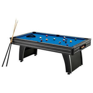 7 Ft Blue Top Pool Table with 2 Cues and Billiard Balls Q280-FCT7FT642