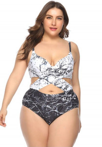 Plus Size Criss-cross Underwire One Piece Swimsuit H721-XTF2009