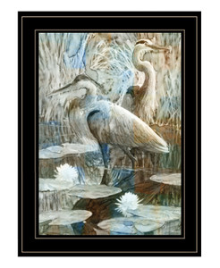 Marsh Herons II 2 Black Framed Print Wall Art N270-407874