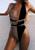 Contrast Leopard Self Tie One Piece Swimsuit H721-CSB18