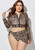 Women's Plus-Size Three-Piece Swimsuit High Waist Print Split Long Sleeve Swimwear H721-MLDZYY12-5