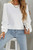 White Textured Puff Long Sleeve Round Neck Top T543-8783391752434