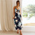 Summer New Floral Cool Sling Print Wholesale Long Dress - Black A392-fasd0167