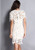 Women's Singular Stenciled Design Back Full Zipper White Slight  Dress H721-ML4400