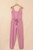 Light Pink Lace-up Elastic Waist Sleeveless Square Neck Jumpsuit T543-8791260987634