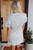 White Stripe Ruffled Short Sleeve Crew Neck T Shirt Shift Mini Dress T543-8779796873458