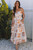 Orange Multi Printed Ricrac Trim Spaghetti Straps Maxi Dress T543-8787415630066