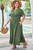 Four Leaf Clover Surplice Neckline Shirred High Waist Plus Size Maxi Dress T543-8791254270194