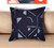 24" Blue Geometric Cotton Blend Throw Pillow With Embroidery N270-549419