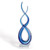 11" Clear and Blue Murano Glass Modern Abstract Tabletop Sculpture N270-376069