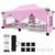 10 x 20 Feet Pop up Canopy with 6 Sidewalls Windows and Carrying Bag-Pink - Color: Pink D681-NP12123PI