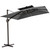11' Dark Gray Polyester Round Tilt Cantilever Patio Umbrella With Stand N270-485673