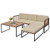 5 Pieces Patio Furniture Set Acacia Wood Sectional Set with Heavy-Duty Metal Frame-Beige B593-HW71665+