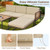 5 Pieces Patio Furniture Set Acacia Wood Sectional Set with Heavy-Duty Metal Frame-Beige B593-HW71665+
