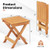 14 Inch Compact Folding Side Table with Slatted Tabletop - Color: Natural D681-JV11673
