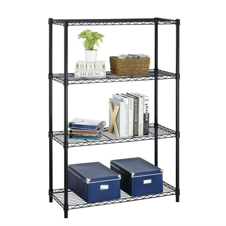 Heavy Duty 4-Shelf Metal Shelving Unit in Black Steel Finish Q280-SWMSDUC15846358