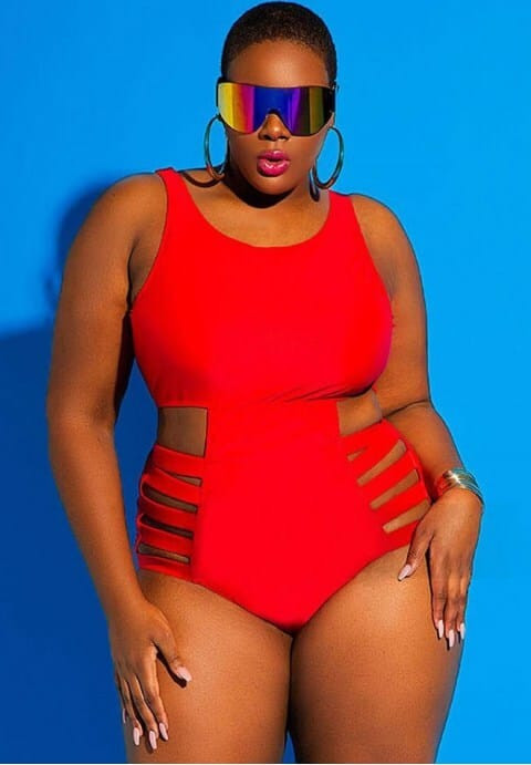 Plus Size Cutout Strappy One Piece Swimsuit H721-YLH190002
