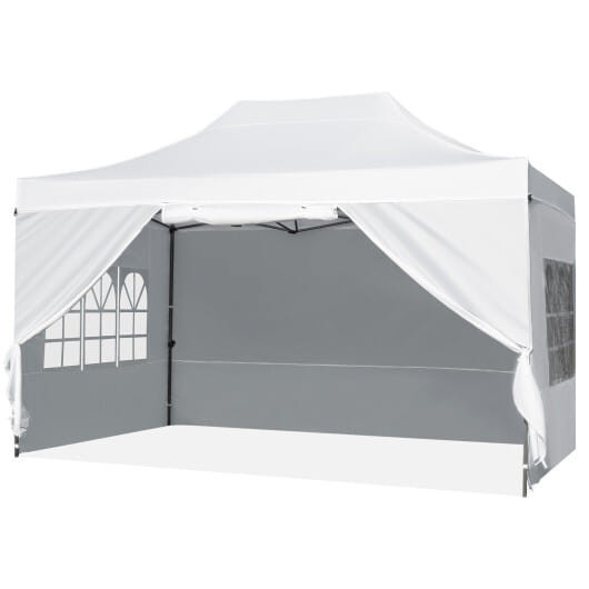 10 X 14 FT Pop up Canopy Tent Outdoor Patio Commercial Sunshade Shelter-White - Color: White D681-NP12822WH