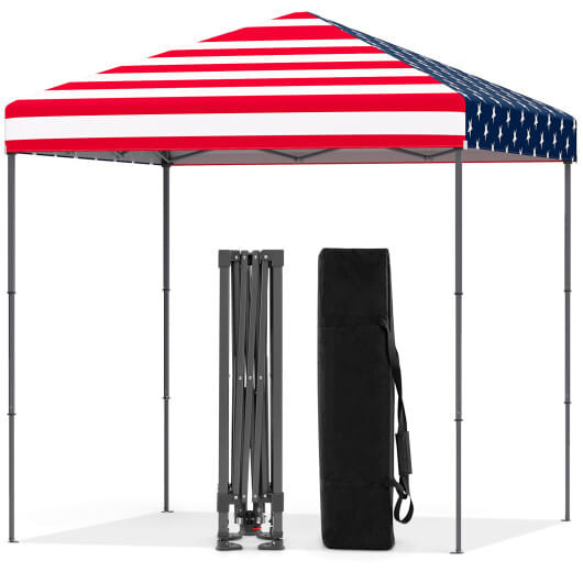 6.6 x 6.6 Feet Outdoor Pop-up Canopy Tent with UPF 50+ Sun Protection-Multicolor - Color: Multicolor D681-NP10849GQ
