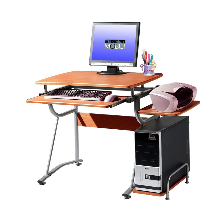 Compact Contemporary Computer Desk in Light Cherry Finish Q280-TMJCD6099