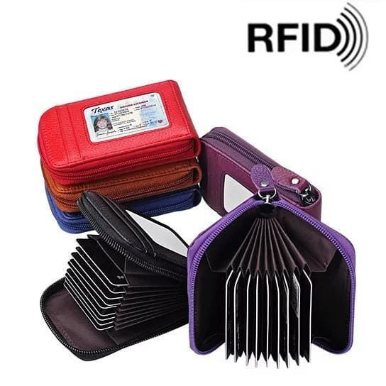 Color: Pink - Zip Vault RFID Blocker Card Holder And Wallet K290-6115612459043