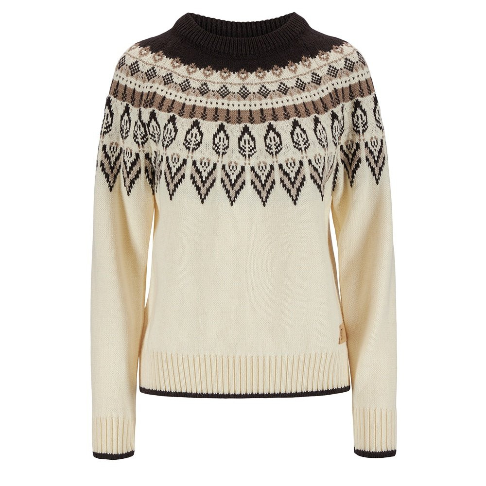 (取寄) ダーレオブノルウェー レディース スーラ セーター Dale of Norway women Sula Sweater Off-White/Coffee/Sandstone Dale of Norway Sula Sweater (Women's) - Peter Glenn Ski and Sports