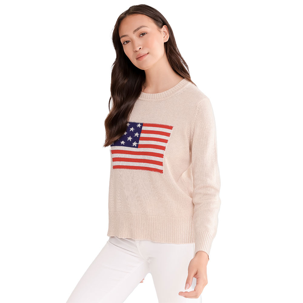 [ようすけ]cornie ALASHAN CASHMERE SWEATER Alashan Vintage Flag Cotton Cashmere Sweater (Women's) - Peter