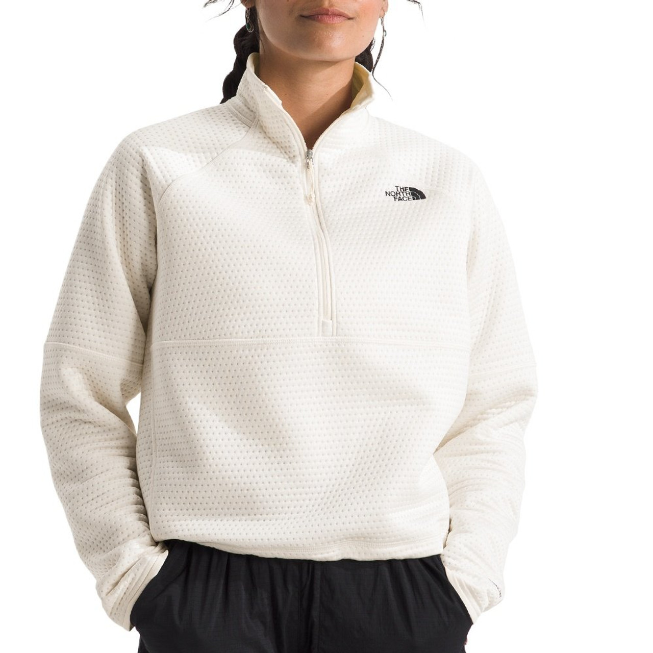★THE NORTH FACE★ Women's Perm One Piece WHITE NT7ZR33B The North Face Dotknit Thermal 1/4-Zip Fleece Mid-Layer