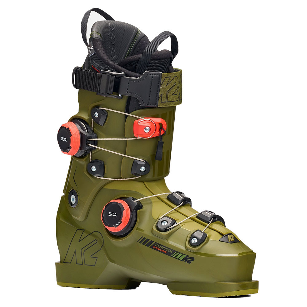 k2 downhill ski boots Mindbender 120 BOA 2025 30.5 allowing for a 50 degree range of motion K2 Women's BFC 85 Ski