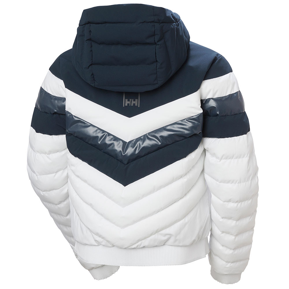 Helly Hansen フード付きナイロンジャケット ネイビー/ホワイト Helly Hansen Imperial Short Puffy Insulated Ski Jacket (Women's