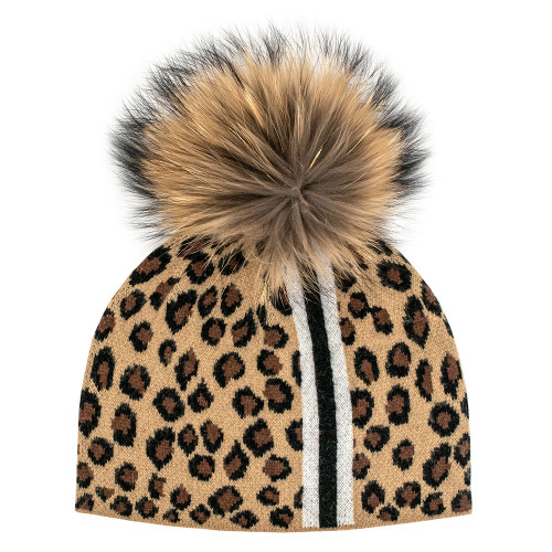 Peter Glenn Feisty Knit Hat with Real Fur Pom (Women display picture 3