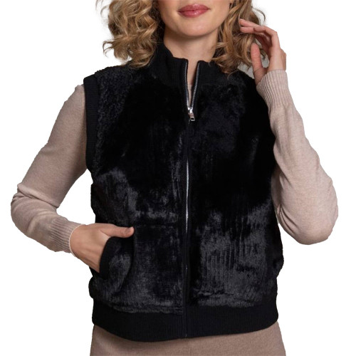 Black/Black Faux Fur