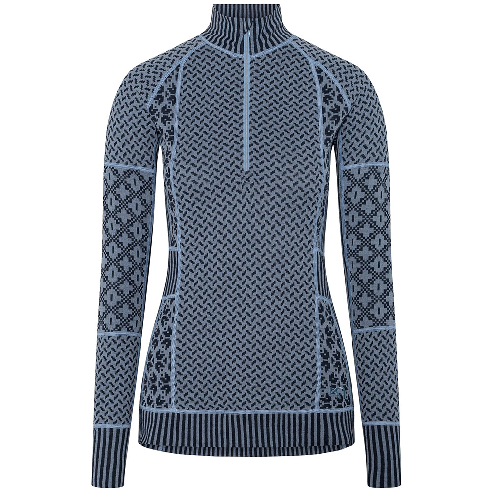 Kari Traa Malia Half Zip Base Layer – Merinowolle & Tencel, Damen Unterwäsche