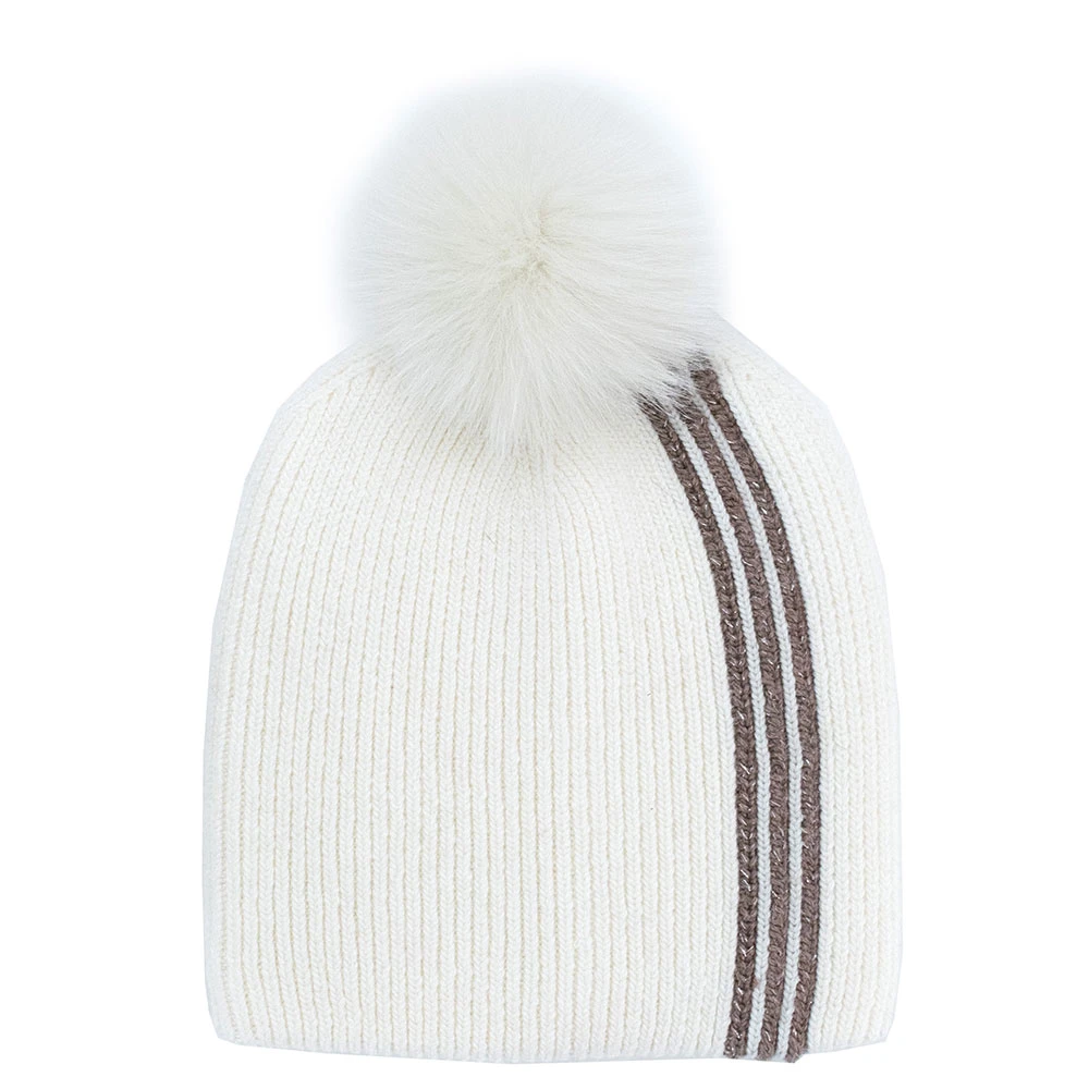 Peter Glenn Game Day Beanie with Fox Fur Pom (Women display picture 1