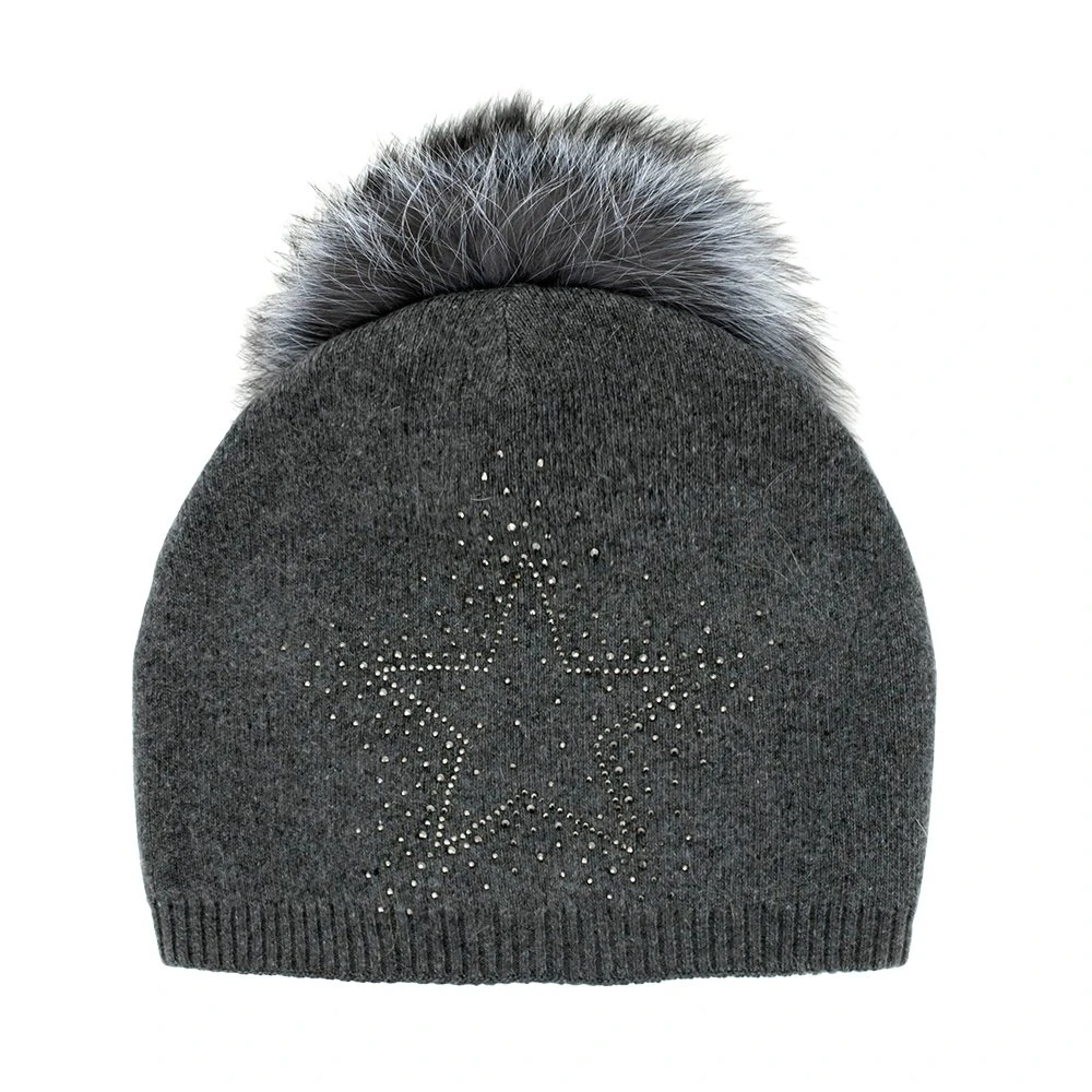 Peter Glenn Crystal Goggle Hat with Real Fur Pom (Girls  display picture 1