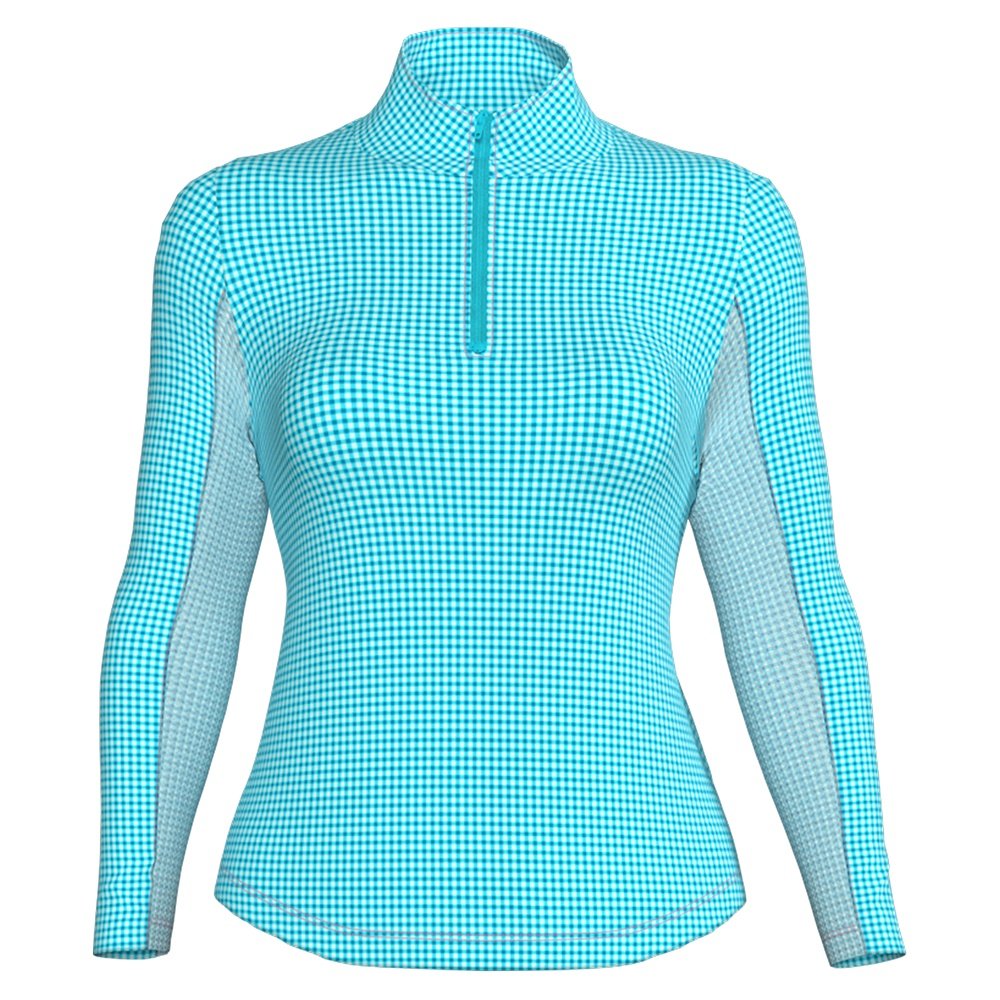IBKUL Athleisure Wear 10870 - Camiseta De Manga Larga Con Protección Solar UPF 50+ Icefil Cooling-Fatima Print, Azul/Peri, XS