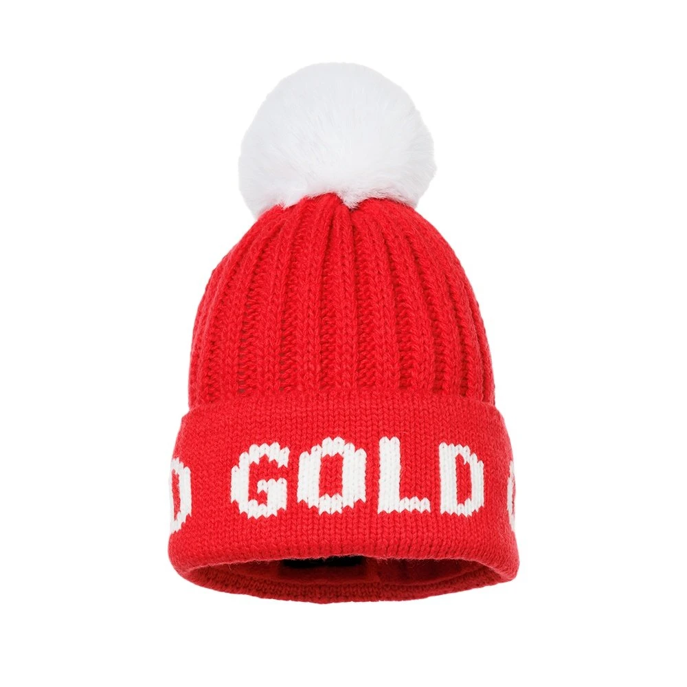 Goldbergh Red Ribbed Logo Beanie Goldbergh Valerie Logo-embroidered Rib Knit Beanie In Red  main image 3