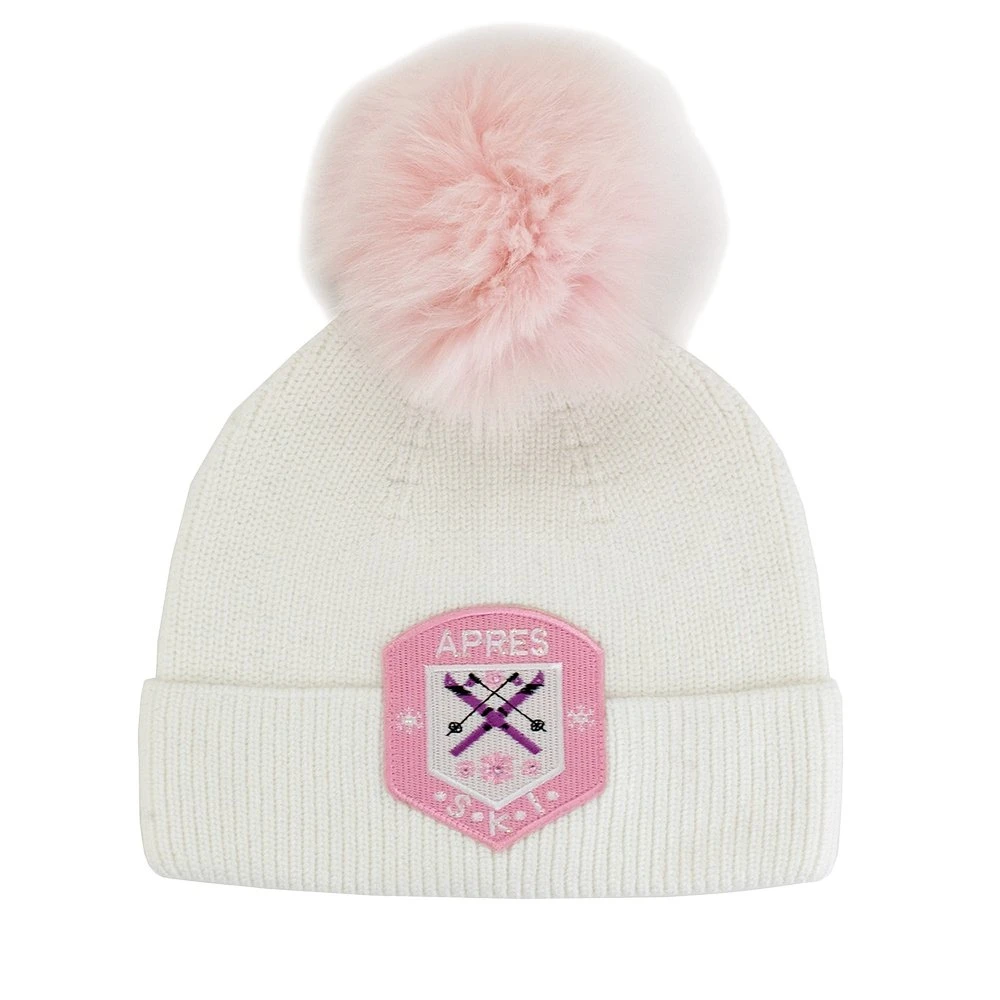 ?WINTER WHITE BRAND NEW GENUINE FUR POM POM CRYSTAL EMBELLISHED COTTON HAT Shop Maniere, Rhinestone Embellished Hat main image 3