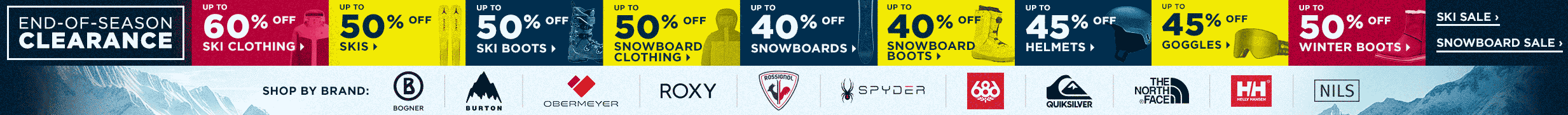 End of Season Clearance: Save up to 60% Off