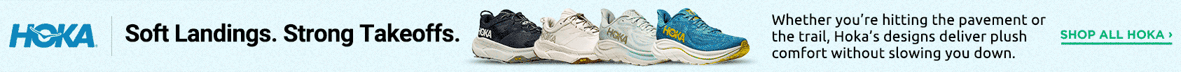 Whether you’re hitting the pavement or the trail, Hoka’s designs deliver plush comfort without slowing you down.