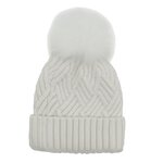 Peter Glenn Knitted Hat with Real Fur Pom (Women display picture 1