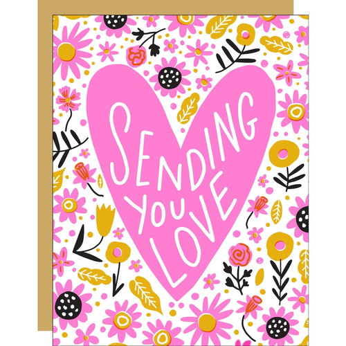 Sending love letterpress empathy card. Sending love letterpress empathy card.